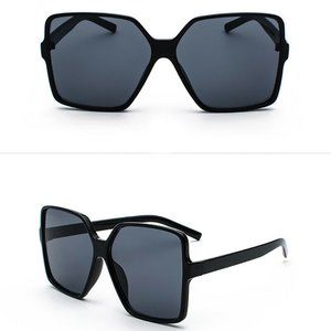 Black Frames Dark Gray Black Lens Large Square Oversize Sunglasses SALE 2 FOR 15